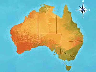 'Straya australia illustration map