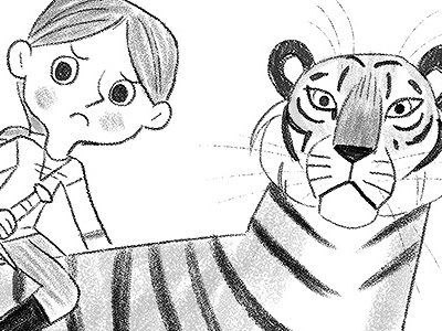 Spotted girl sketch tiger