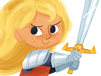 Avery girl illustration knight sword warrior