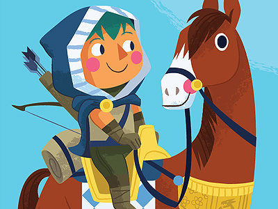 Lil Ranger boy horse hunter illustration ranger vector