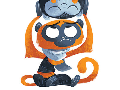 Balancing illustration monkey