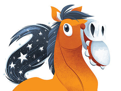Tambourine Horse with Mysterious Cosmic Powers horse illustration