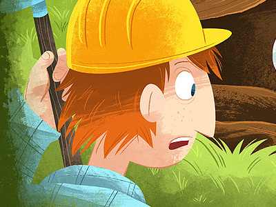 Huh? boy illustration worker