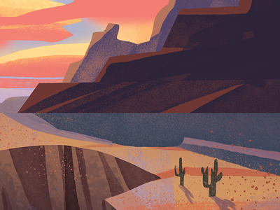 Desert art cactus desert illustration