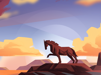 Horse Monument art desert horse illustration