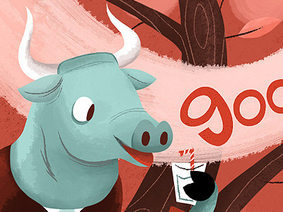 Good Morning Cow bull cow illustration