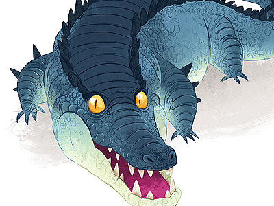 Big ol' croc crocodile illustration