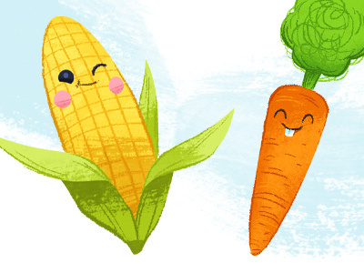 Carrot and corn food illustration vegetables