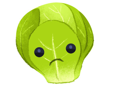 Sad Sprout brussels sprout food illustration