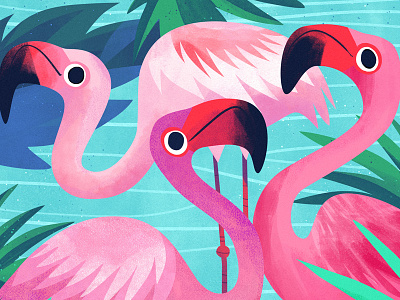 Flamingo animal art bird cute flamingo illustration kidlitart pink