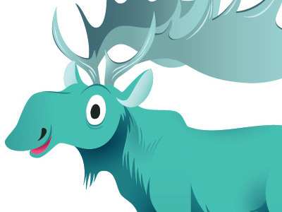 Blue Green Moose animal blue green illustration moose