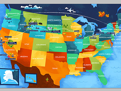 Usa Map By Melanie Matthews On Dribbble