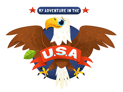 My Adventure in the USA eagle illustration usa