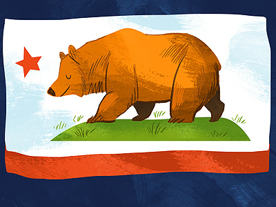 Cali california flag illustration
