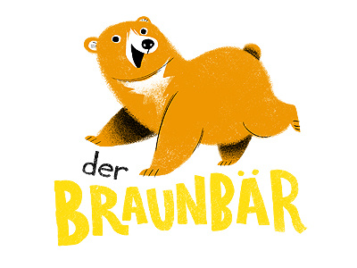 der Braunbär bear german illustration