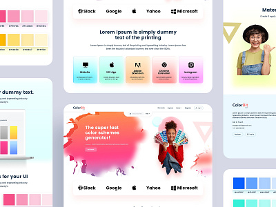 ColorBit (Glassmorphism) color color palette colors glass glass effect glasses glassmorphic glassmorphism gradient landing material material colors ui uiux