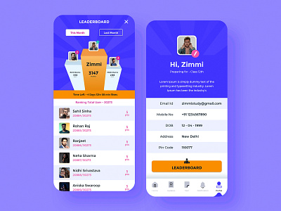 StudyBit ( Profile/Leaderboard ) app application design e learning education leaderboard leaderboards leaders profile profile design profile page profiles rank result