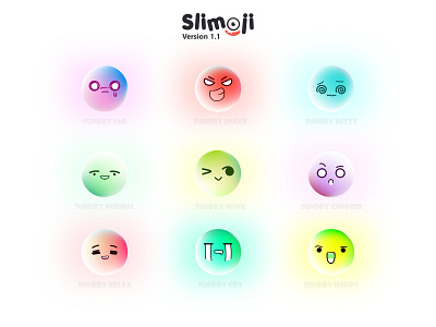 Slimoji 1.1 angry angry bird branding colors design emoji emojies gradient icon icon pack icon set icons illustration laugh logo set of emoji set of icons slimoji ui vector