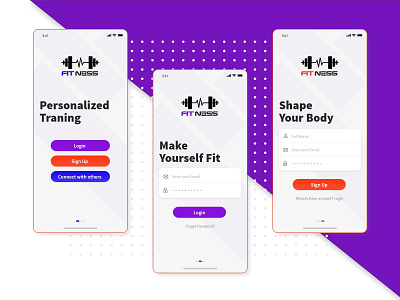 Fitness Mobile Login page