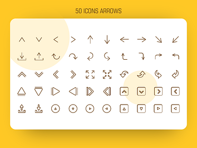 50 Arrows Outline Icons cursor direction flat infographic elements modern elements right arrow icon