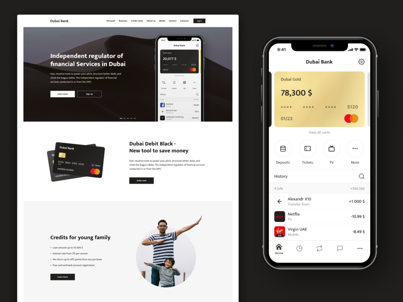 Dubai Bank Mobile App &amp; Website by Andrew Kuzmin on Dribbble