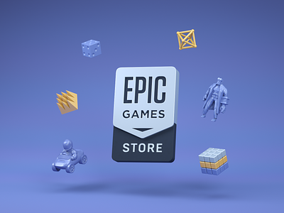 Epic Games Store 3d branding cinema4d cyberpunk 2077 design epic games store freelance games illustration logo photoshop steam vector