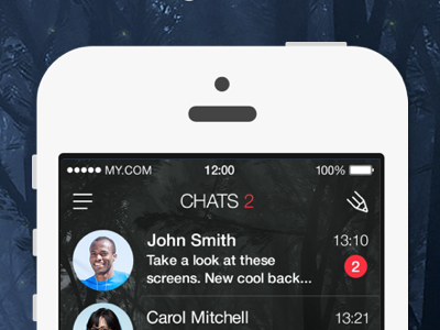 Night Theme for myChat Messenger chat ios iphone messenger theme