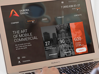 Aurora Digital Promo Web Site design promo site web