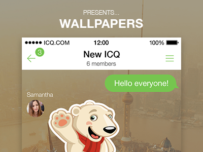 ICQ Wallpapers app design icq ios iphone messenger ui