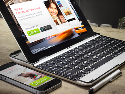 myChat Promo Web-Site messenger chat app iphone ios ui design web promo landing