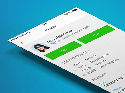 ICQ Profile View app design icq ios iphone messenger profile ui ux