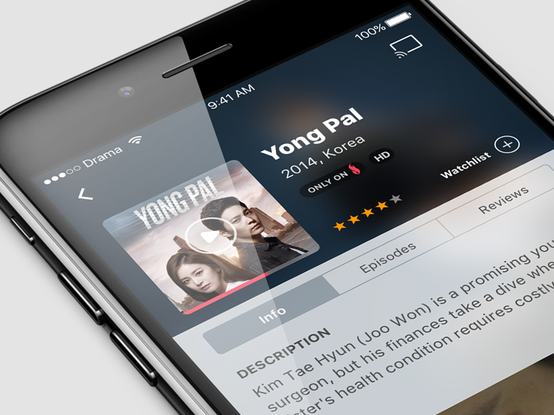 DramaFever iOS App series movies mobile app ux ui iphone ios