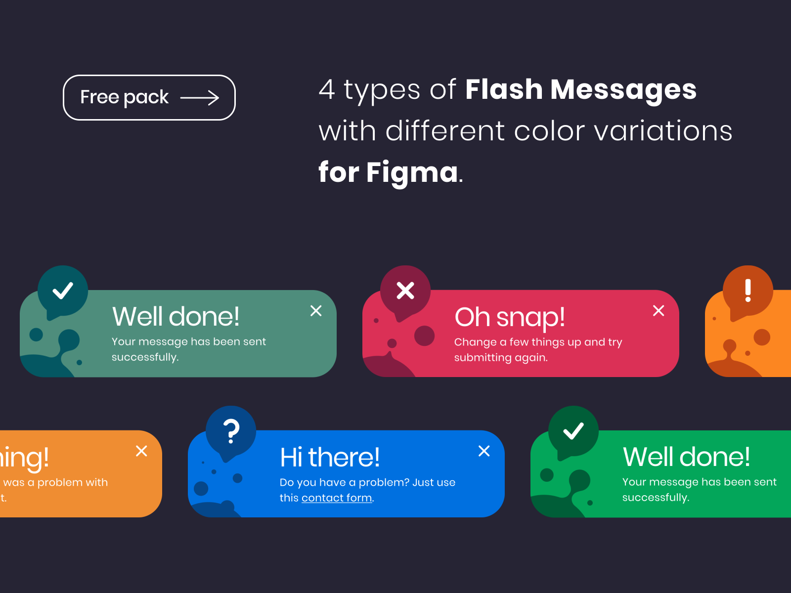 Free pack of Flash Messages by Anastasia Dolenko on Dribbble