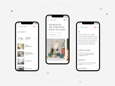 Interior studio website adaptive design interface interior minimalism mobile mobile version redesign studio