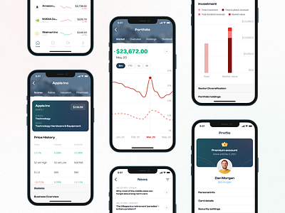 Stock market app analysis platform analytics app app design concept finance ios mobile platform stock trader ui uiux