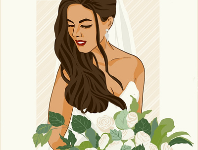 Being Bride design digitalart illustration ipadproart portrait art poster art procreate vector wedding card