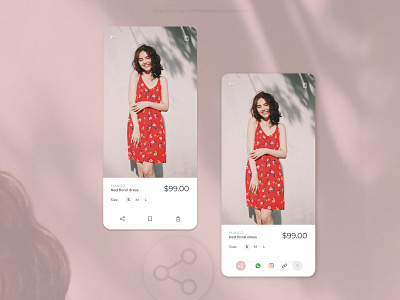 Social Share in Apparels Mobile App