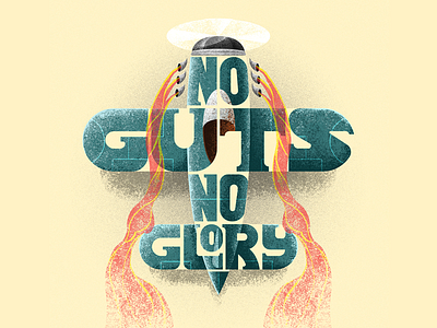 No Guts No Glory art brush character design digital fun illustration inked mixed media photoshop vector