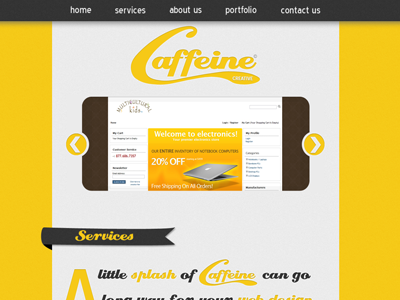 Caffeine Creative Web Design awesome css css3 grey web web design website yellow