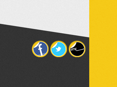 Social Media Icons black blue design facebook icon icons myspace social twitter ui web webdesign white yellow