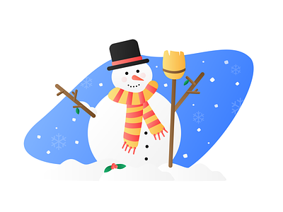 Merry Christmas - Snowman ⛄ adobe illustrator christmas colors gradient illustration snow snowman white christmas winter xmas