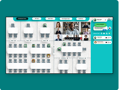 Virtual Office System for Hybrid workforce dashboard ui ui ux