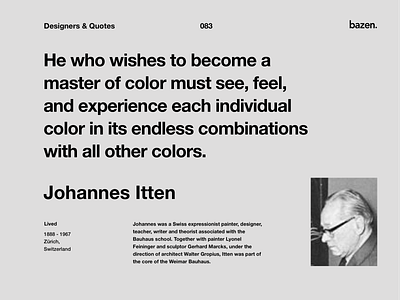 Quote - Johannes Itten color design colorpalette design art design inspiration design quote design quotes designagency designthinking designtips inspirational quote product design quote design quoteoftheday quotes self improvement user experience user interface design user interface designer userinterface ux design