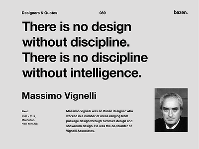 Quote - Massimo Vignelli design quote design quotes designagency designthinking designtips inspiraldesign inspiration inspirational quote inspirations product design quotation quote design quoteoftheday quotes ui design ux design