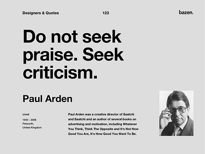 Quote - Paul Arden design agency design quote design quotes design thinking design tip design tips designerlife designprocess designtips inspirational inspirational quote inspirational quotes motivational quote motivational quotes quote design uidesign uidesigner uidesigners uiux uiuxdesign