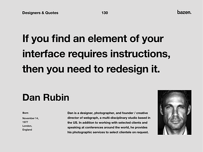 Quote - Dan Rubin design agency design quote design quotes design thinking design tip design tips designtips inspirational quote inspirational quotes motivational quotes motivationalquote quote design quoteoftheday ui uidesign uidesigner uiux ux uxdesign uxui