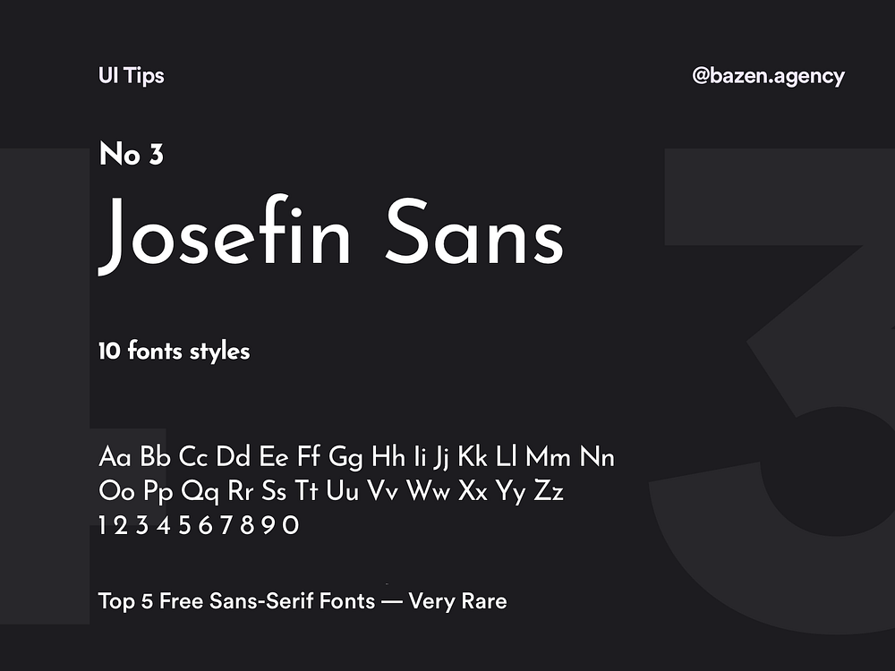 UI Tip - Top 5 Free Sans Serif Fonts by bazen.talks on Dribbble