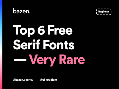 UI Tip - Top 6 Free Serif Fonts design agency design tip design tips designtips serif serif font serif fonts serif typeface serifs typogaphy ui ui ux ui design uiux uiuxdesign ux ux ui ux design uxdesign uxui