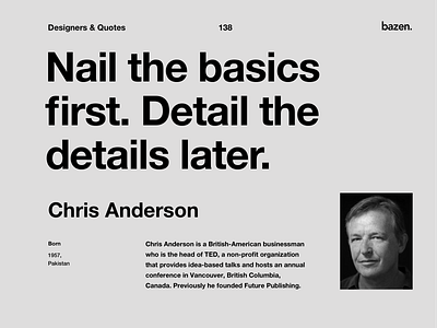 Quote - Chris Anderson design agency design quote design quotes design thinking design tip design tips designtips inspirational quote motivational quotes product design quote design quoteoftheday ui ui ux ui design uidesign uiuxdesign ux ux ui ux design