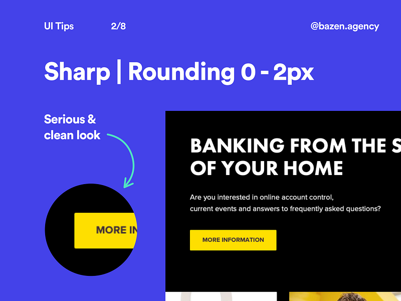 UI Tip Rounded Corners by bazen.talks on Dribbble